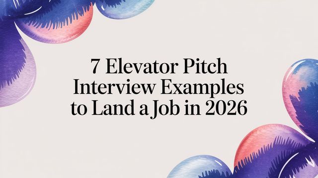 Illustration for elevator pitch examples for interviews