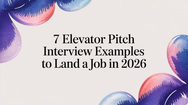 Illustration for elevator pitch examples for interviews